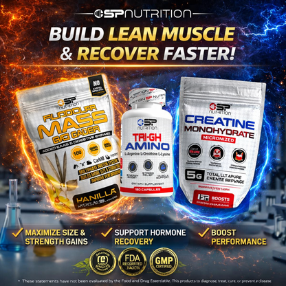 TRI-GH AMINO + FURIOUS MASS GAINER + Creatine Monohydrate – Baseball Strength & Mass Kit
