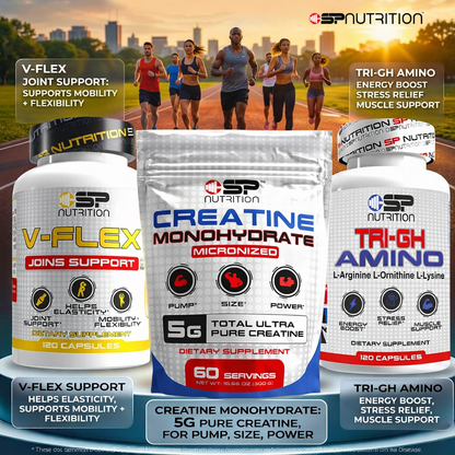 TRI-GH AMINO + V-FLEX + Creatine Monohydrate – Strength, Mobility & Performance System