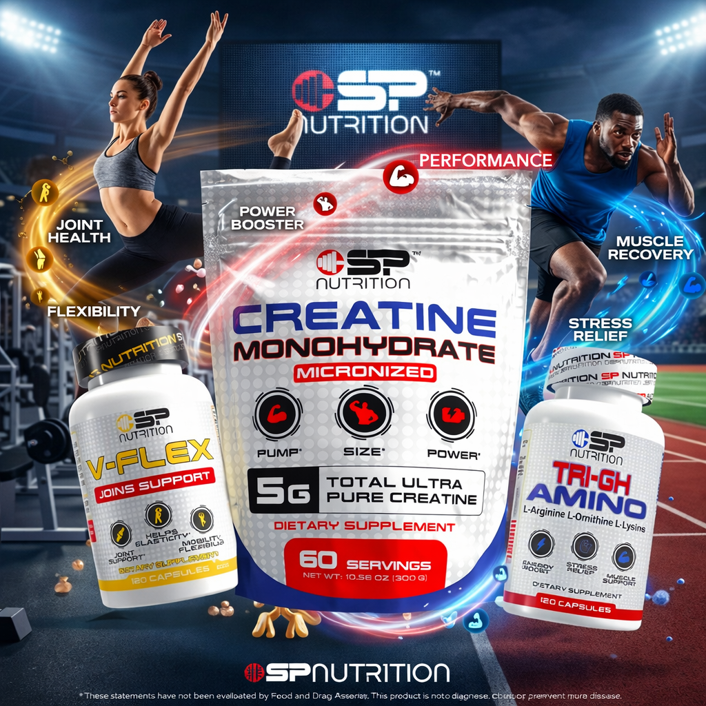 TRI-GH AMINO + V-FLEX + Creatine Monohydrate – Strength, Mobility & Performance System