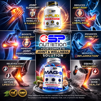 V-FLEX + Cellu Collagen + MAG-9 + OMEGA 1000 FREE – Joint, Skin & Recovery Support System