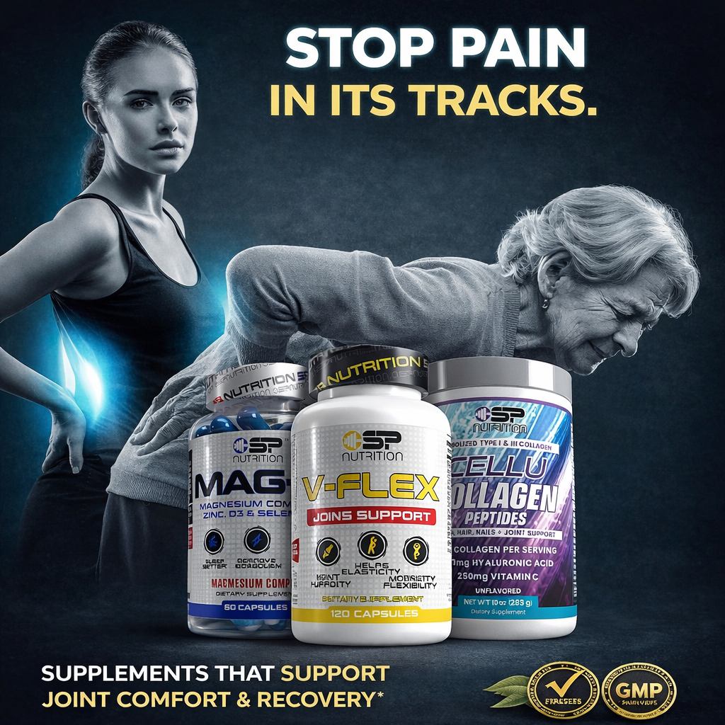 V-FLEX + Cellu Collagen + MAG-9 + OMEGA 1000 FREE – Joint, Skin & Recovery Support System