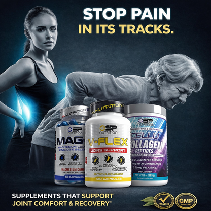 V-FLEX + Cellu Collagen + MAG-9 + OMEGA 1000 FREE – Joint, Skin & Recovery Support System