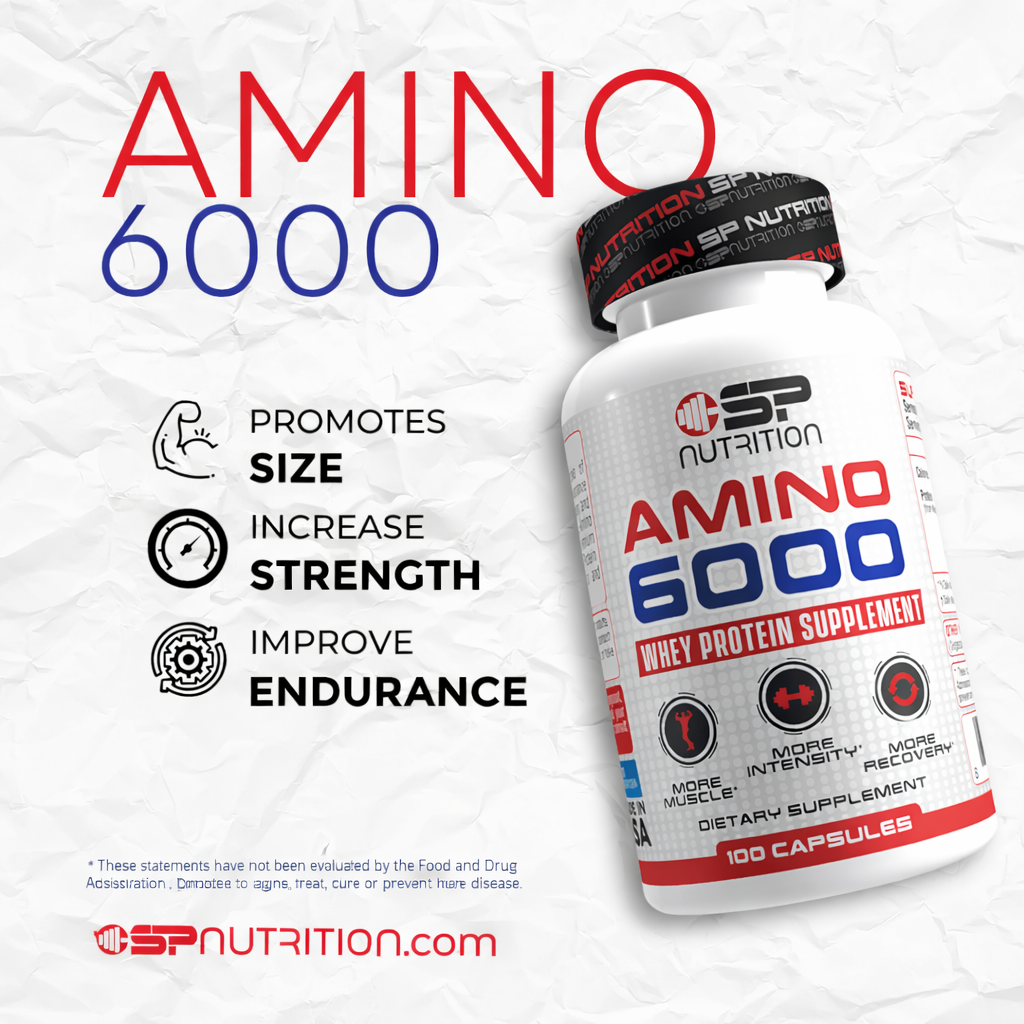 Amino 6000 Whey Protein Capsules – Premium Amino Acid Support for Muscle Recovery & Growth – Easy to Swallow, Convenient, Perfect for Athletes & Active Lifestyle