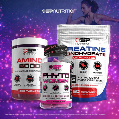 PHYTO WOMEN + AMINO 6000 + CREATINE MONOHYDRATE + NAD+ FREE – Women’s Strength, Energy & Recovery System