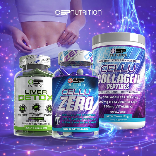 CELLUZERO + Cellu Collagen + Liver Detox Kit + OMEGA 1000 FREE – Complete Body Sculpting, Skin & Detox System