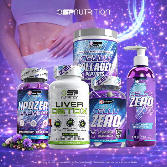 CELLUZERO + Cellu Collagen Peptides + LIPOZERO Unlimited + CELLUZERO OIL + Liver Detox + OMEGA 1000 FREE – Total Body Sculpting, Skin Firming, Fat Metabolism & Detox System