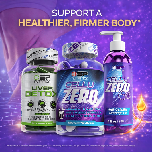 CELLUZERO + CELLUZERO OIL + Liver Detox + OMEGA 1000 FREE – Complete Skin Firming, Detox & Body-Sculpting System