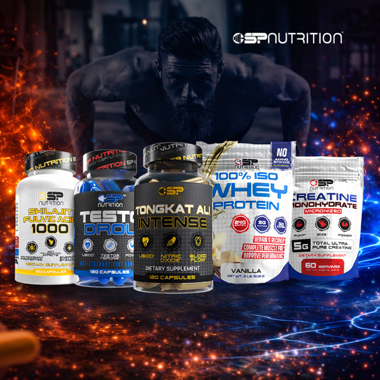 Shilajit + TestoDrol + Tongkat Ali Intense + 100% ISO Whey + Creatine + OMEGA 1000 FREE – Ultimate Male Performance & Strength System