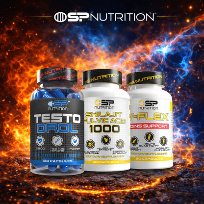 V-FLEX 120 Capsules + Shilajit Fulvic Acid 1000 + TestoDrol + OMEGA 1000 FREE – Mobility, Vitality & Performance System