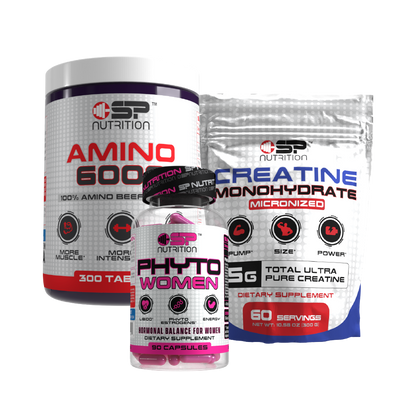 PHYTO WOMEN + AMINO 6000 + CREATINE MONOHYDRATE + OMEGA 1000 FREE – Women’s Strength, Energy & Recovery System