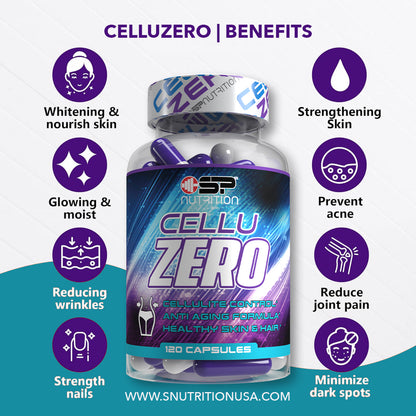 CELLUZERO 120 CAPSULES, Anti-Cellulite Formula Improves Skin for Better Appearance WALMART