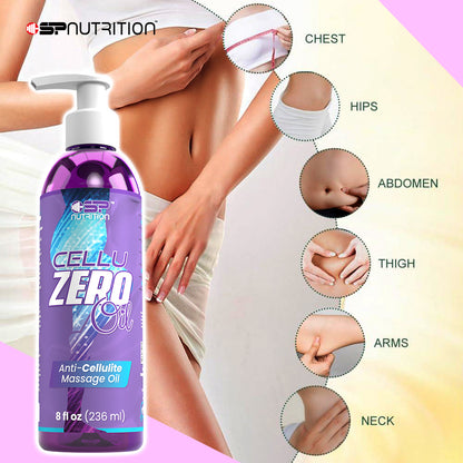 CELLUZERO OIL 8 onz, Anti Cellulite Massage Oil, Made with 100% Natural Oils.