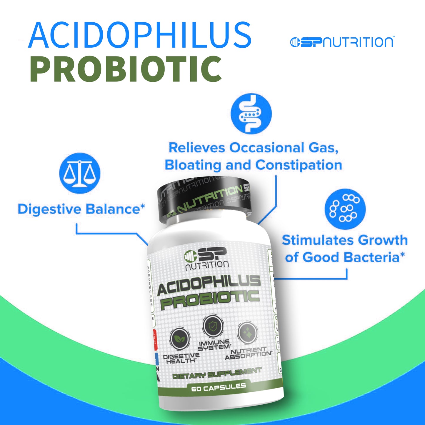Acidophilus Probiotics 300 MG — 600 Million CFUs of Lactobacillus Acidophilus per Capsule — Digestive & Immune Support
