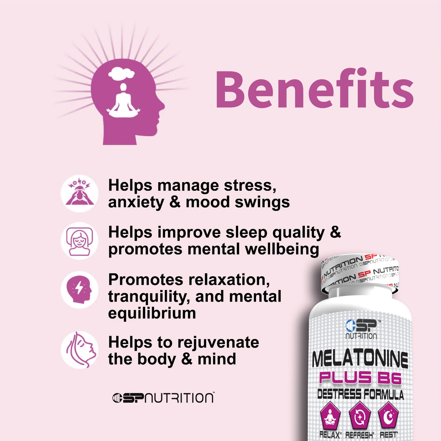 Melatonin Plus B6 - 5mg Natural Sleep Aid for Restful Nights & Energized Mornings, 60 Capsules