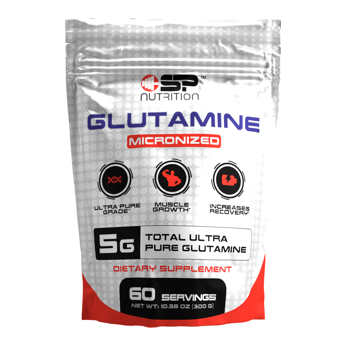 Glutamine Micronized Powder (300 Grams) Unflavored - Gluten Free & Non-GMO, 60 Servings