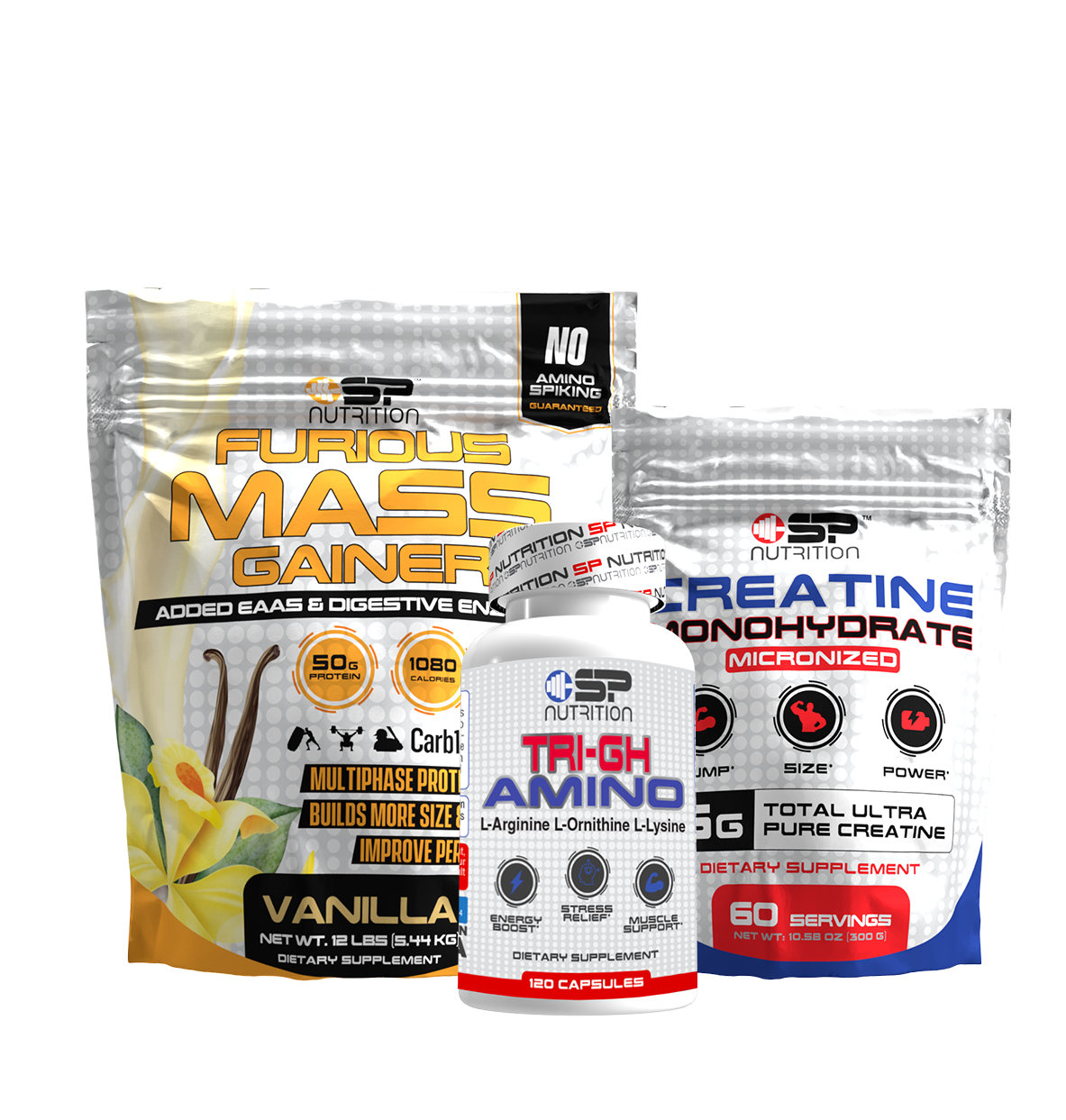 TRI-GH AMINO+FURIOUS MASS GAINER & CREATINE (Kit Baseball)