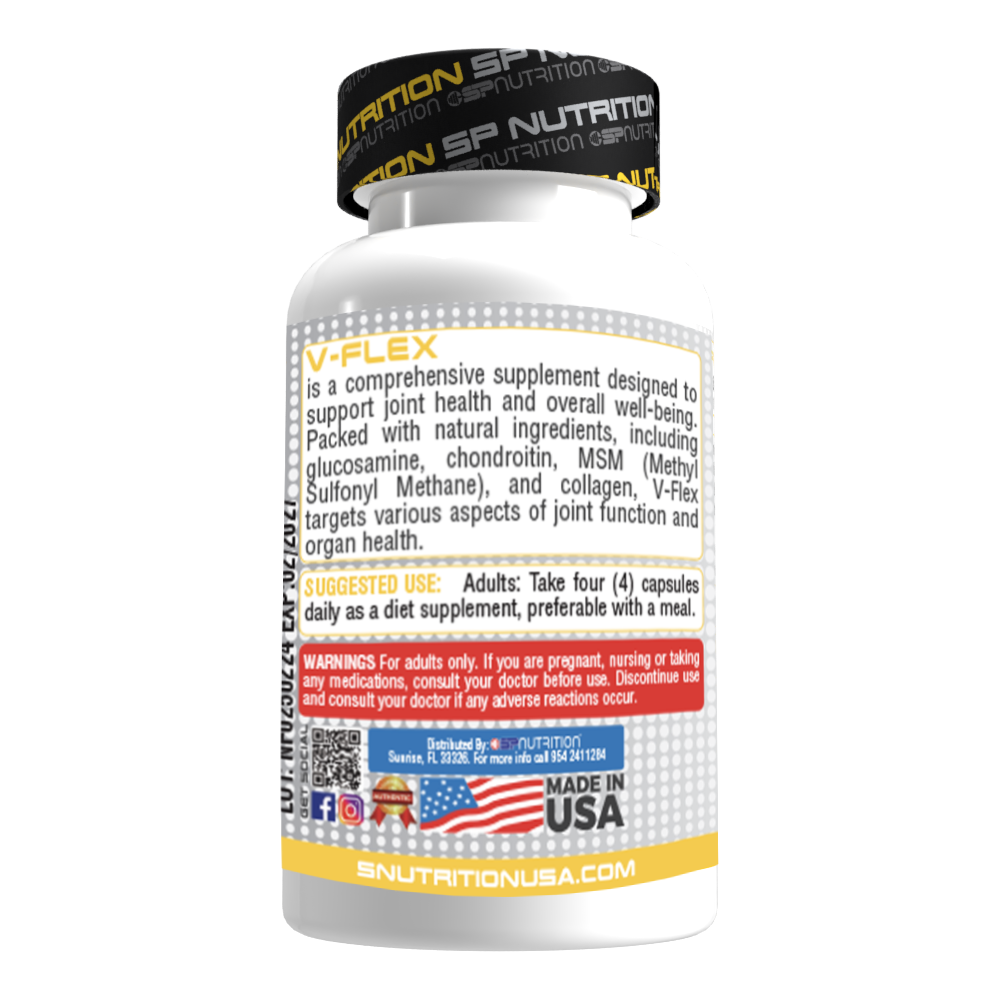 V-FLEX 120 CAPSULES,  Advanced Glucosamine, Chondroitin formula, Joint Support Supplement, Supports Mobility Comfort Strength Flexibility & Bone