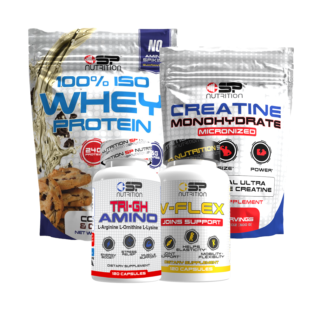 TRI-GH AMINO+V-FLEX+100% ISO WHEY PROTEIN & CREATINE + OMEGA 1000 FREE