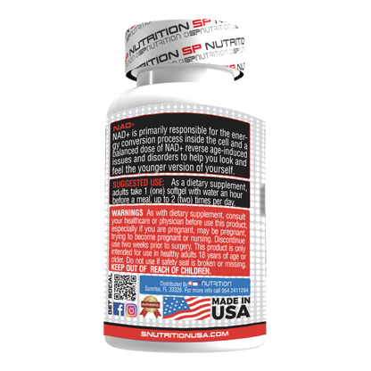 NAD+ 1000 mg | Cellular Energy, Brain & Healthy Aging Support | 60 Softgels | Premium NAD Supplement