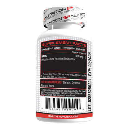 NAD+ 1000 mg | Cellular Energy, Brain & Healthy Aging Support | 60 Softgels | Premium NAD Supplement