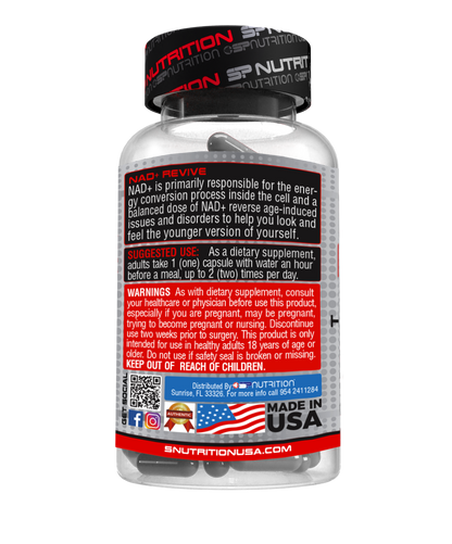 NAD+ REVIVE with Resveratrol & Glutathione – NAD+ Booster for Cellular Health, Energy & Healthy Aging