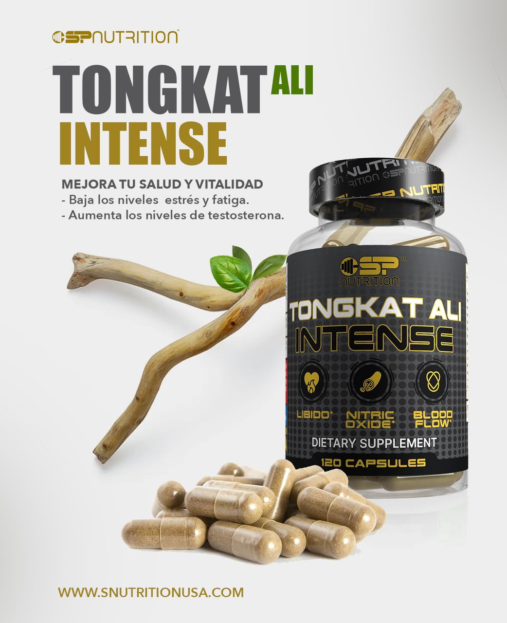 TONGKAT ALI INTENSE for Men (Longjack) Eurycoma Longifolia, 120 Capsules - Men's Health Support 15-in-1