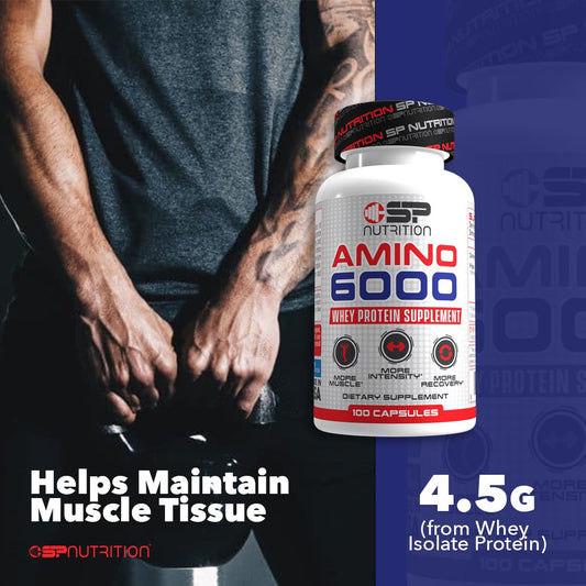 Amino 6000 Whey Protein Capsules – Premium Amino Acid Support for Muscle Recovery & Growth – Easy to Swallow, Convenient, Perfect for Athletes & Active Lifestyle