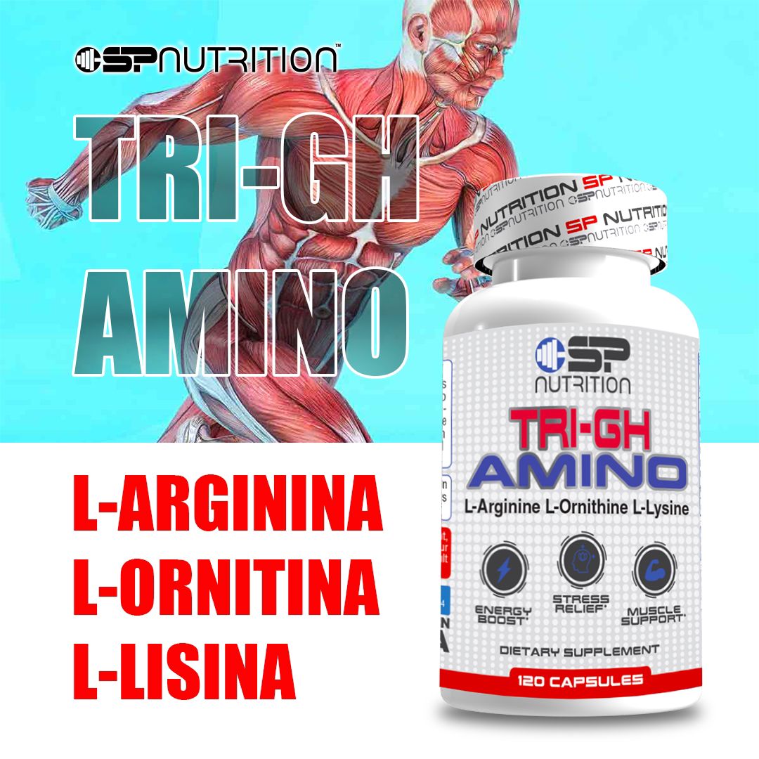 TRI-GH AMINO,  L-Arginina, L-Ornitina, L-Lisina, and Gamma Oryzanol, 120 Capsules