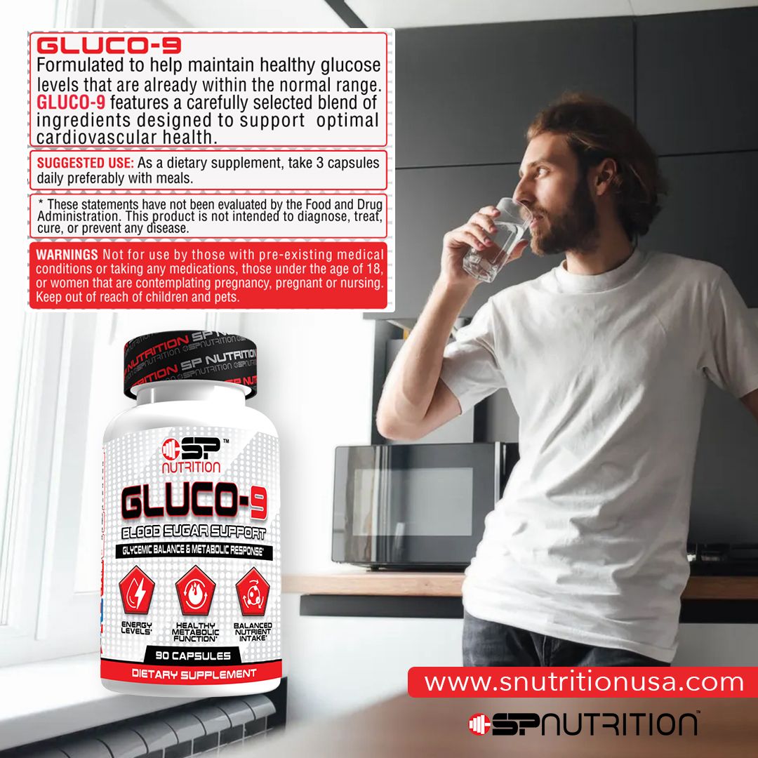 GLUCO-9 / 90 capsules, designed to help support healthy glucose absorption
