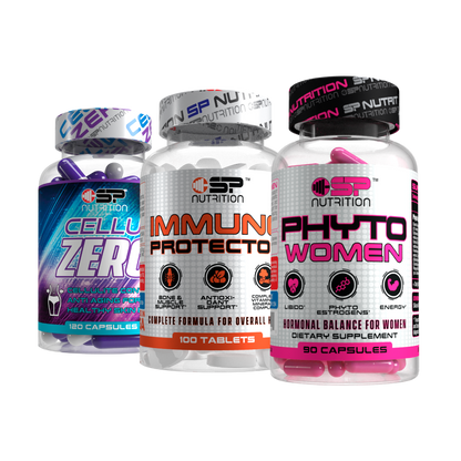 PHYTO WOMEN + Immune Protector + CELLUZERO + OMEGA 1000 FREE – Female Balance, Skin & Immune Wellness System