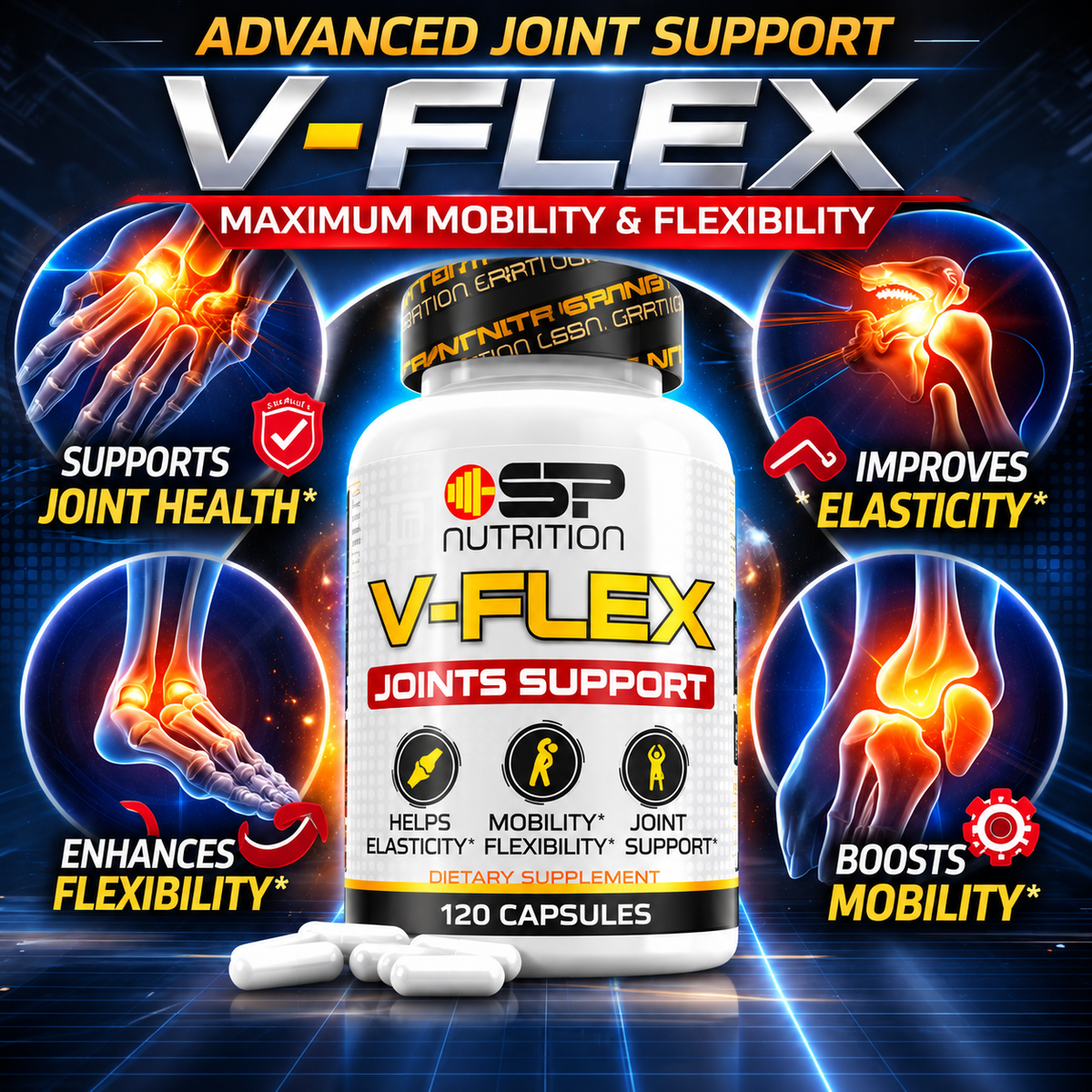 V-FLEX 120 CAPSULES – Advanced Mobility & Joint Support Formula