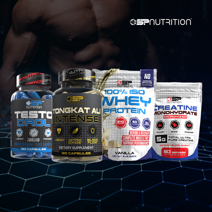 TESTO DROL + Tongkat Ali Intense + 100% ISO Whey + Creatine + OMEGA 1000 FREE – Ultimate Muscle, Strength & Performance System