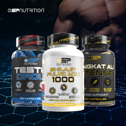 Shilajit Fulvic Acid 1000 + TestoDrol + Tongkat Ali Intense + OMEGA 1000 FREE – Male Vitality, Energy & Performance System