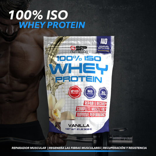 100% ISO Whey Protein 2 Lbs, Hydrolyzed Protein Powder, 100% Whey Isolate Protein, 25g of Protein, 5.5g BCAAs, Gluten Free, Fast Absorbing, Easy Digesting,