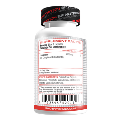 L-Arginine 1000 mg Capsules – Cardiovascular Support, Improved Circulation & Athletic Performance – 100 Capsules