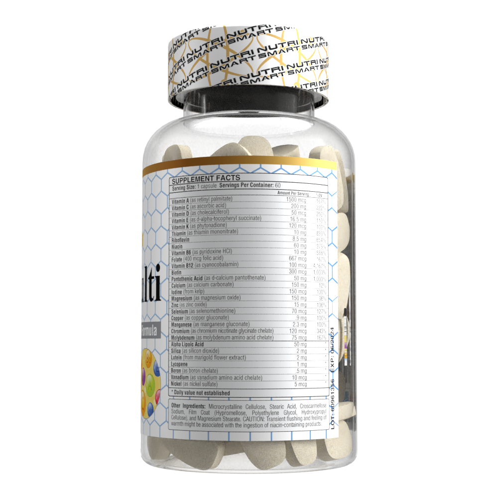DAILY MULTI, Multivitamin, Supplement with Vitamin A, Vitamin C, Vitamin D, Vitamin E and Zinc for Immune Health Support, B12, Calcium & more, 100 tablets.
