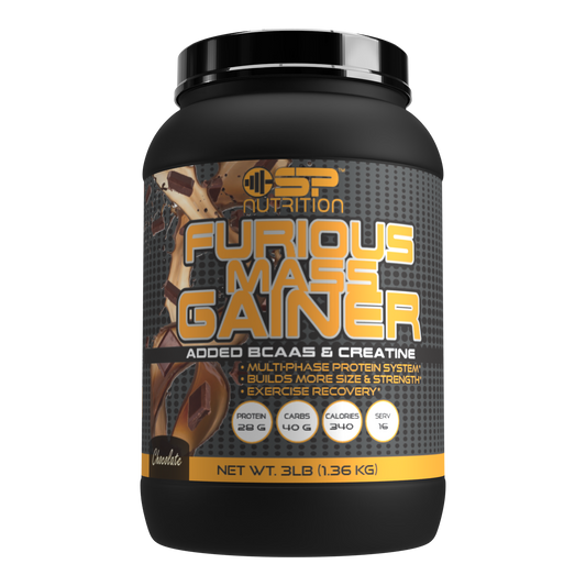 FURIOUS MASS GAINER 3 LBS, Mass Gainer Protein Powder, Gain Strength & Size Quickly, Mixes Easily, Tastes Delicious.