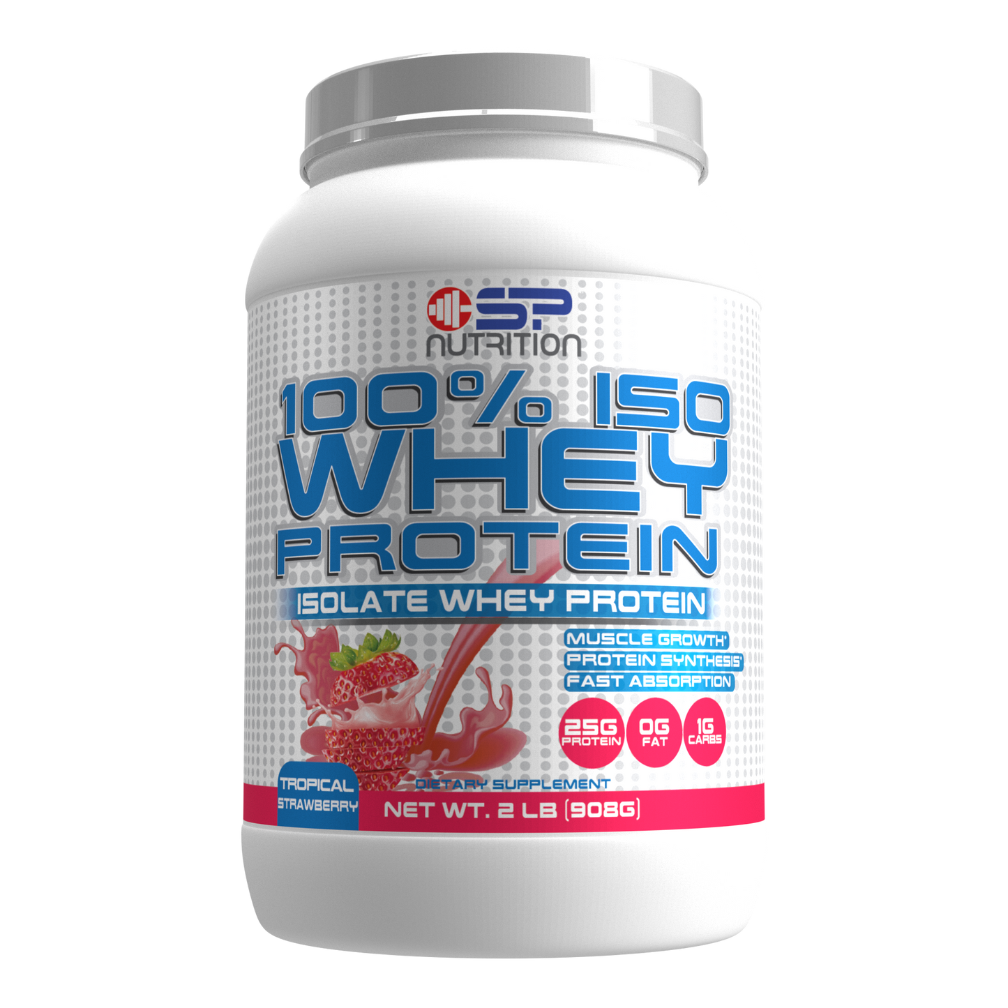 100% ISO Whey Protein 2 Lbs, Hydrolyzed Protein Powder, 100% Whey Isolate Protein, 25g of Protein, 5.5g BCAAs, Gluten Free, Fast Absorbing, Easy Digesting,