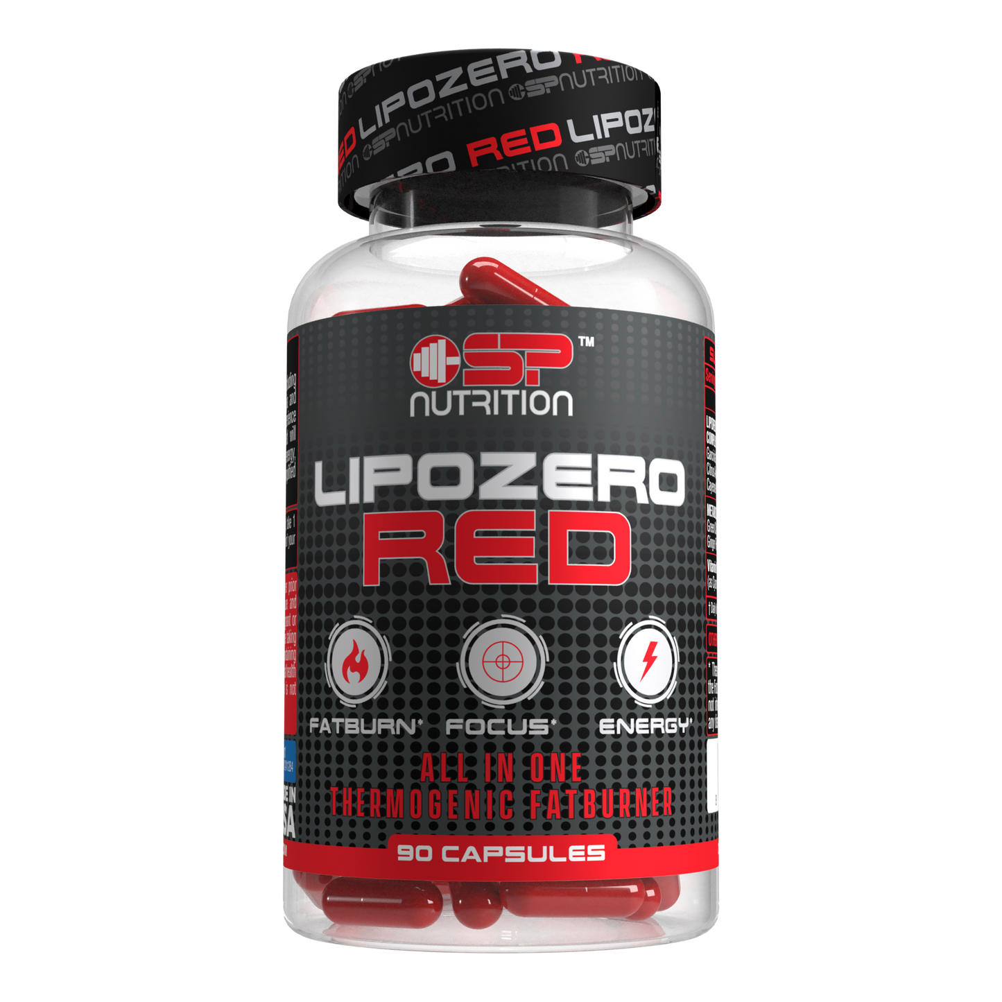 LIPOZERO RED Extreme Potency, Powerful Weight Loss Supplement, Appetite Suppressant, Energy Fat Burner Diet Pills, 90 Capsules