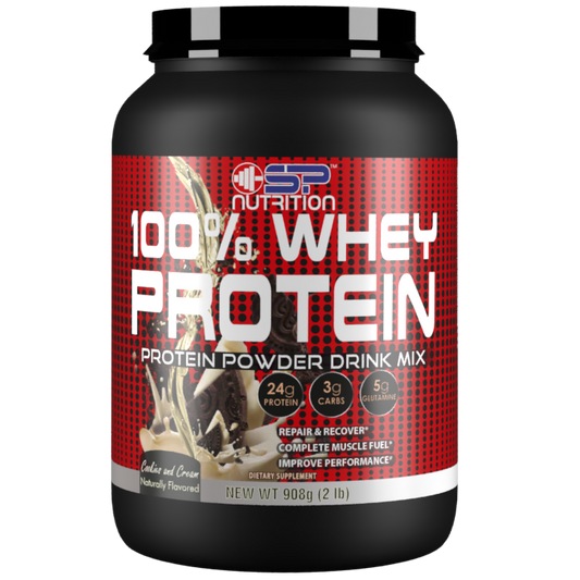 100% WHEY PROTEIN 2LBS, Whey Protein Powder, 24 g Protein, 5.g BCAAs, Quick Absorbing & Fast Digesting for Optimal Muscle Recovery